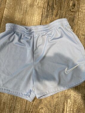 Nike Baby Blue Running Shorts with White Swoosh